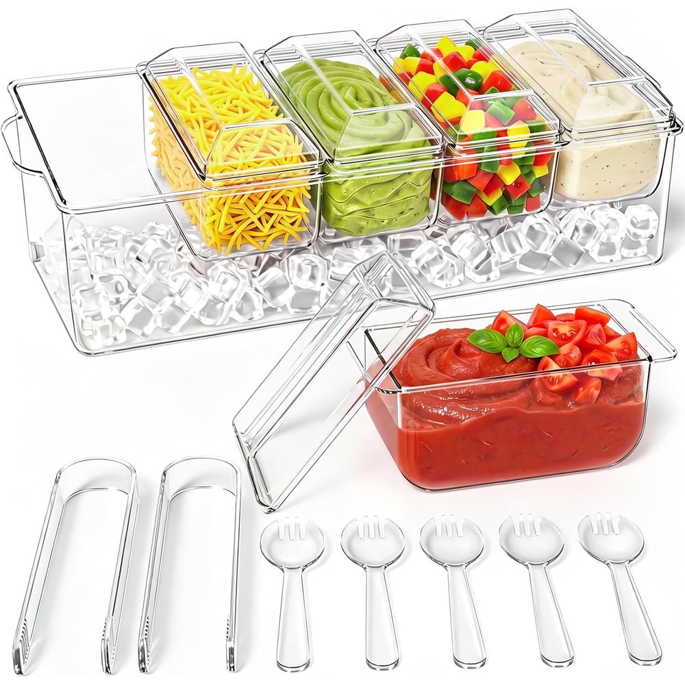 Garnish Tray Set - Plateau à condiments, support réfrigéré pour
