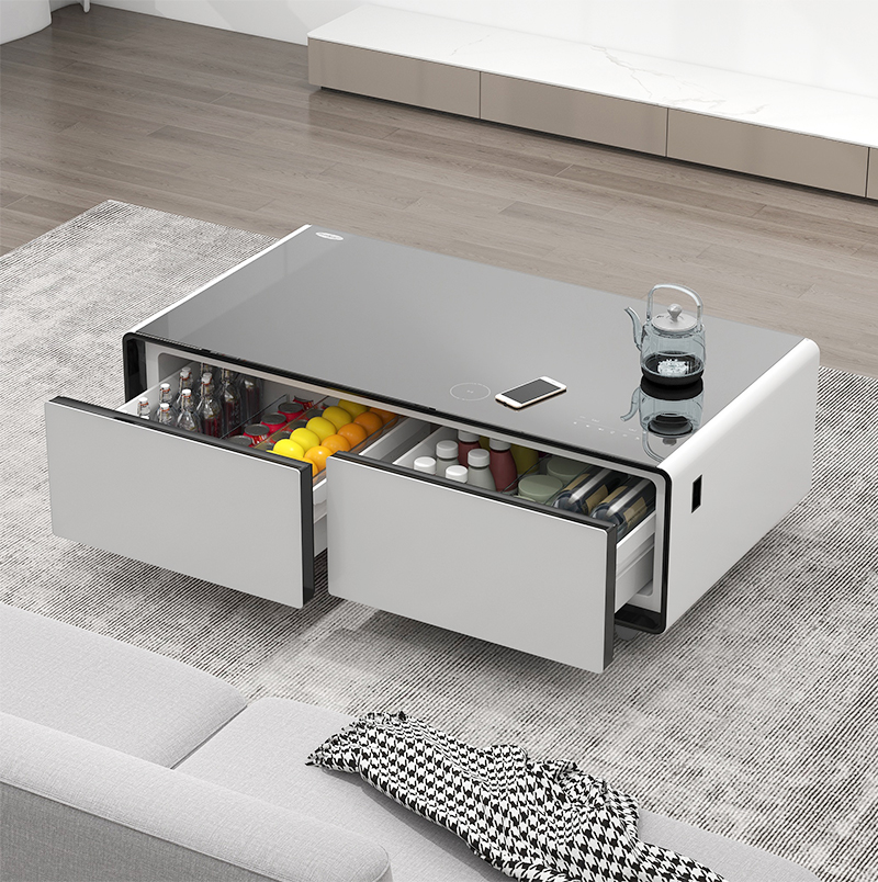 Home Bar And Fridge - Table basse intelligente avec mini-réfrigérateur pour