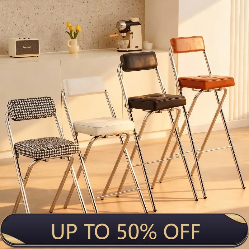 Home Bar Seating - Tabourets de bar pliables avec dossier,