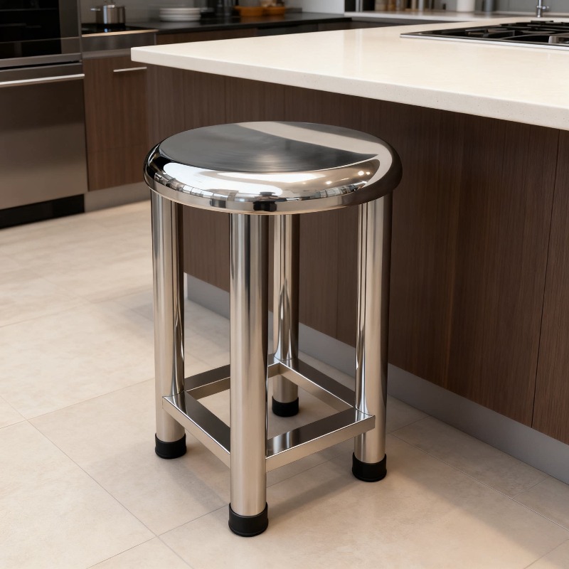 Home Bar Stools - Tabouret rond en acier inoxydable 304,
