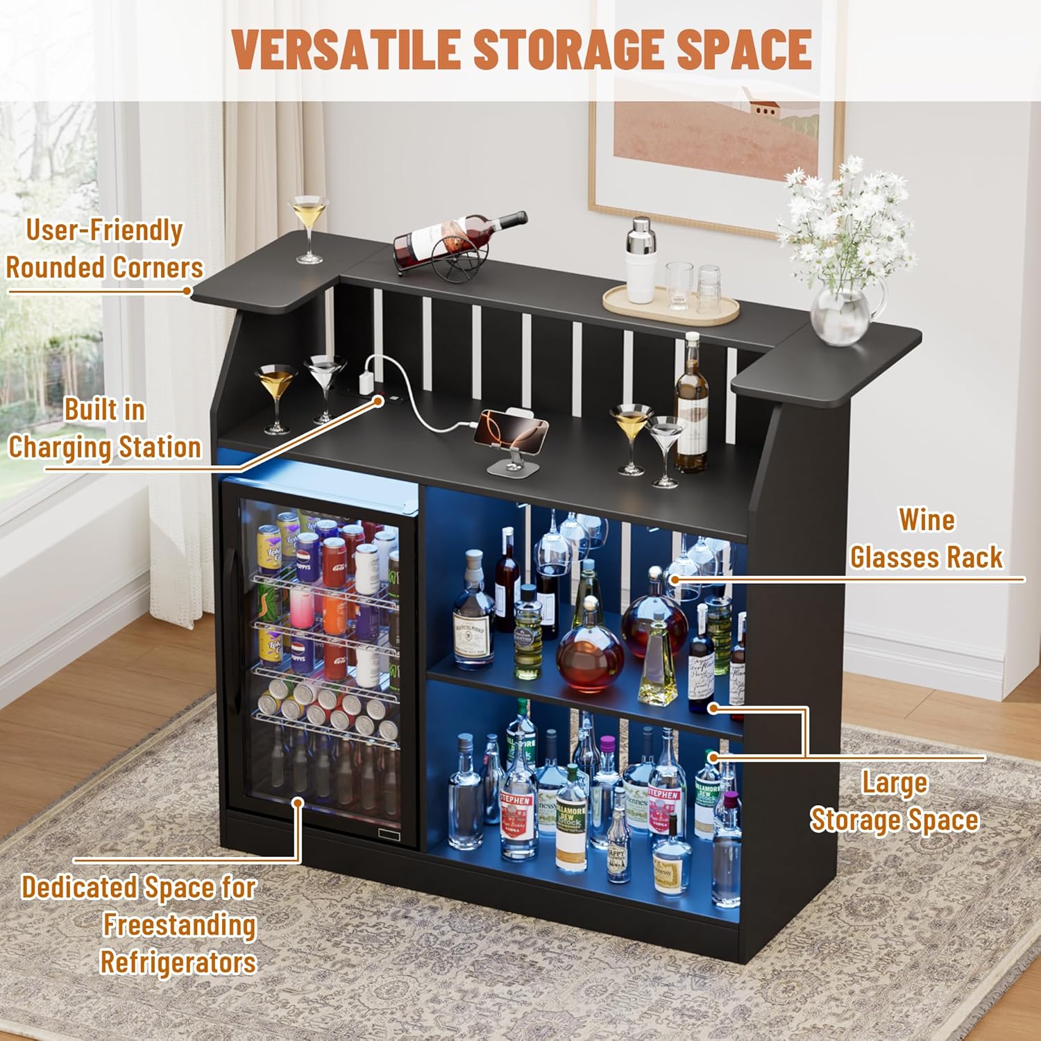 Table de bar en forme de U, un - Home Bar And Fridge avis et prix