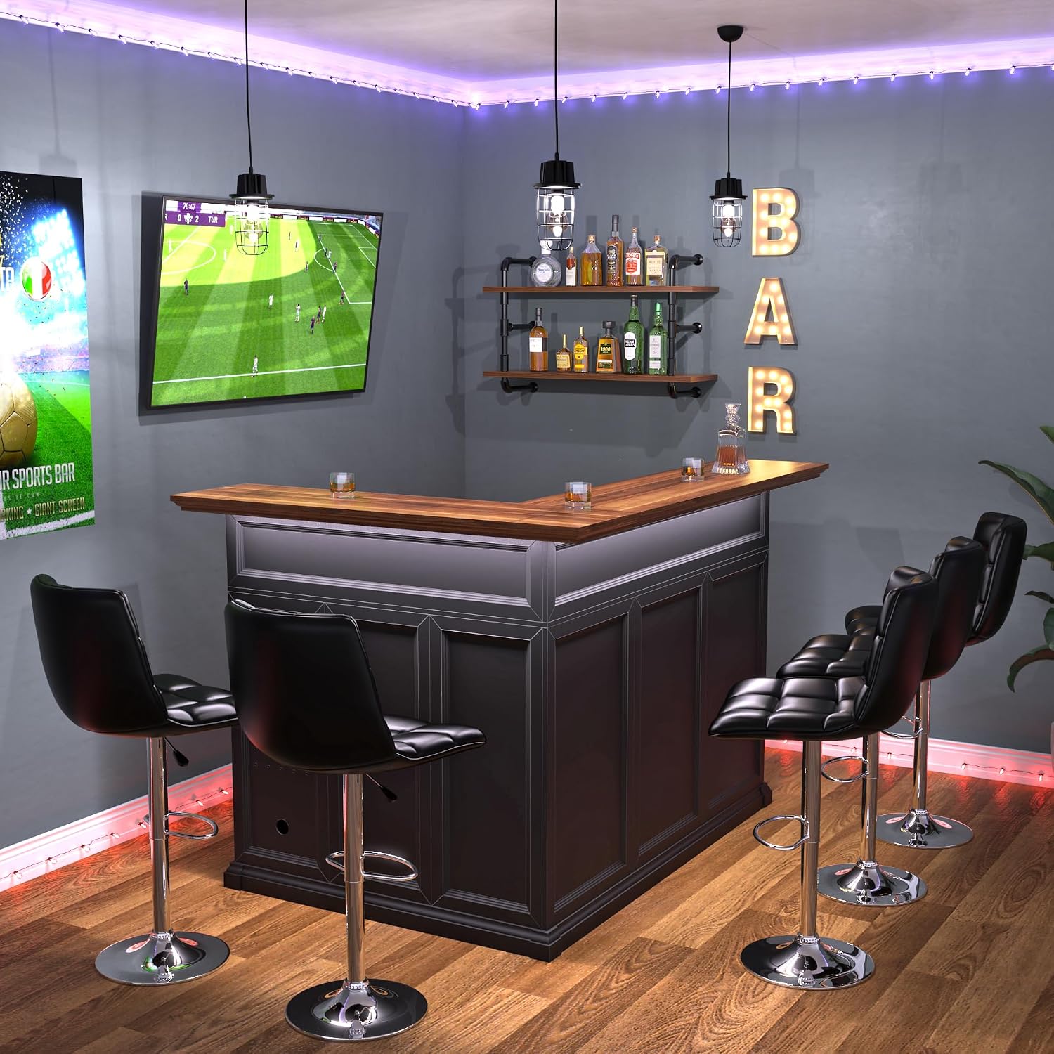 Meuble bar en L pour la maison - Home Bar And Fridge avis et prix